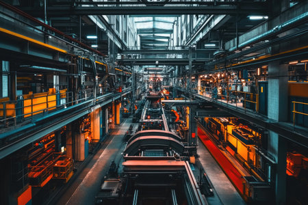 A high-tech industry facility, featuring advanced technology and automated productionの素材