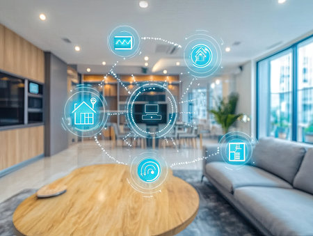 Smart technology transforming everyday life with intelligent home systems and smart devicesの素材