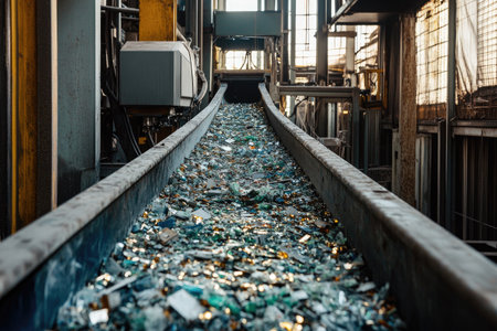 High-tech machines recycling electronic waste to recover gold, highlighting the circular economyの素材