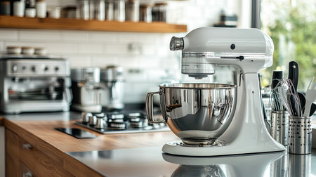 clean and shiny kitchen appliances, promoting cleanliness and sanitation in a well-maintained householdの素材
