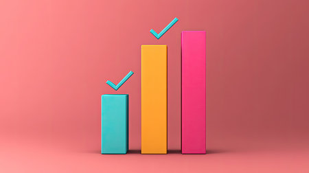 Animated graph showing sales growth with moving bars, smooth transitions, bright colors, visually engaging styleの素材