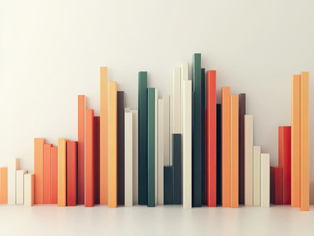 Minimalist graph with simple bar design, muted color palette, no unnecessary elements, clean and professional lookの素材
