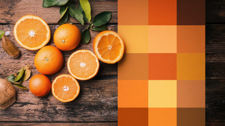A color palette featuring various shades of orange, from warm tangerine to deep burnt orange, perfect for design inspirationの素材
