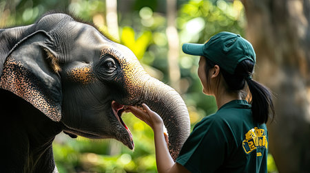 A dedicated team providing top-tier zoo animal care, ensuring the well-being of exotic species with health checkups and enrichment activitiesの素材