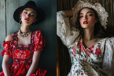 A fashion mix of modern and vintage styles, bold and unique combinationsの素材