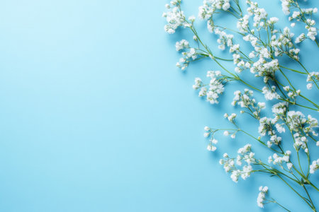 Copy space with a light blue background, calm and inviting, ready for content or designの素材