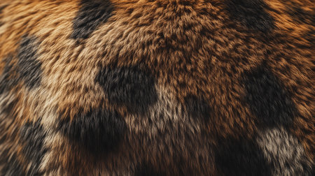 a realistic fur texture, showing a close-up of dense brown and black fur with fine details and natural patterns.の素材