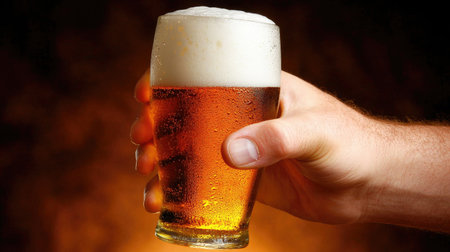 A joyous celebration captured with raised beer mugs, symbolizing friendship and cheer. The frothy beers glisten in a festive atmosphere, perfect for gatherings.の素材