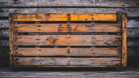 A rustic wooden crate with a weathered appearance, perfect for adding a vintage touch to decor, crafts, or photography compositions.の素材