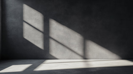 A minimalistic interior showcasing the interplay of light and shadow, creating an artistic and serene atmosphere. Ideal for various design projects.の素材