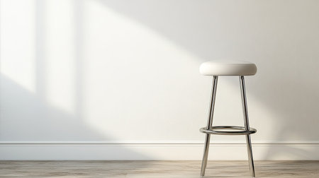 This modern bar stool features sleek metal legs and a simple design, fitting perfectly into minimalist interiors. Ideal for stylish and functional spaces.の素材