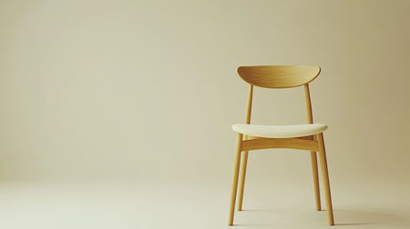 This image features a simple, isolated dining chair with clean lines and a minimalist design. Perfect for modern interior concepts and decorating ideas.の素材