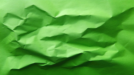 Discover a vibrant green textured paper background, featuring unique creases and wrinkles. Ideal for artistic projects, digital designs, and nature-inspired creations.の素材