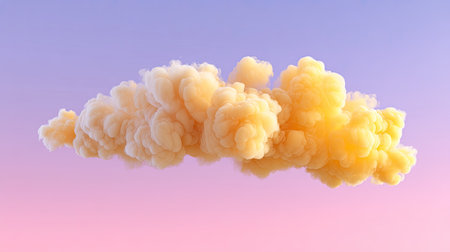 A stunning image of a soft and fluffy cloud floating in a gradient sky of pink and orange. This beautiful scene captures the essence of tranquility and serenity, making it ideal for various concepts in nature and weather.の素材