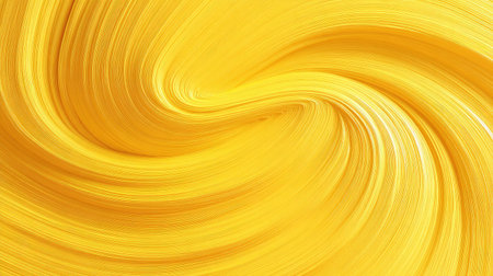 This vibrant yellow swirl background features fluid brush strokes, exuding energy and creativity. Ideal for artistic projects, design applications, and modern decor.の素材