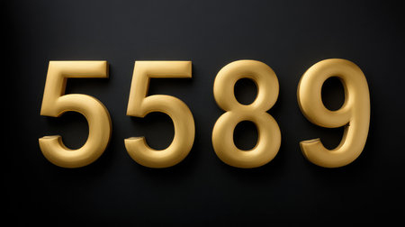 This image showcases elegant 3D golden numbers against a sleek black background, ideal for various design projects, advertising, and branding imagery. Perfect for modern aesthetics.の素材