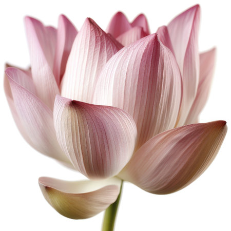 Captivating close-up of a pink lotus flower, highlighting its delicate petals and elegant curves. Perfect for nature-themed projects and artistic designs.の素材