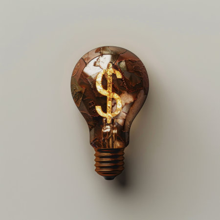 A creative light bulb design featuring a dollar sign, embodying innovative ideas in finance and business concepts. Perfect for artistic and financial themes.の素材
