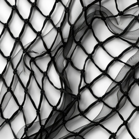 This image showcases a delicate black tulle netting with a soft and airy texture, perfect for fashion and textile designs or creative projects.の素材