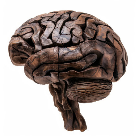 This unique wooden brain sculpture showcases intricate craftsmanship and design. Perfect for educational settings or artistic decor, it combines texture and creativity in one thoughtful piece.の素材