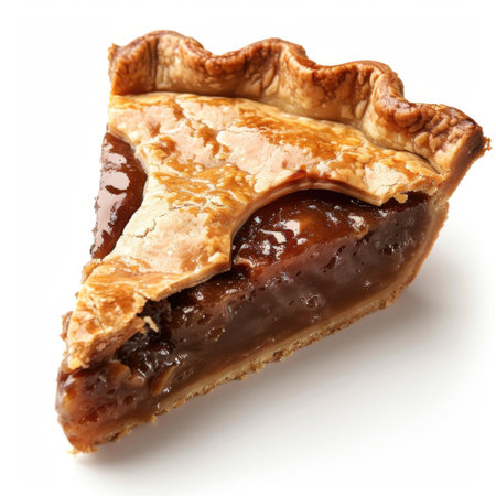 This tempting slice of chocolate pie showcases a rich filling and flaky crust, making it an ideal dessert choice for gatherings, celebrations, or personal indulgence.の素材