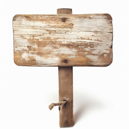 A rustic wooden signpost with a weathered surface, perfect for custom messages or directional signage, showcasing natural beauty and timeless charm in any setting.の素材