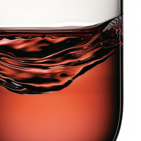 A striking closeup of a dark liquid swirling gracefully inside a glass, showcasing dynamic waves and bubbles, evoking elegance and modern refreshment.の素材