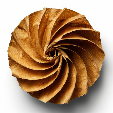 Capture the essence of creativity with this stunning spiral-shaped brown paper, perfect for artistic projects or as a decorative element in photography.の素材