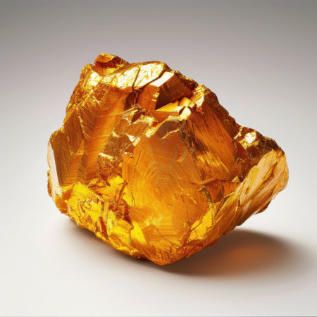 This captivating image features a stunning golden crystal formation, showcasing intricate textures and vibrant hues, perfect for art projects or nature-inspired themes.の素材