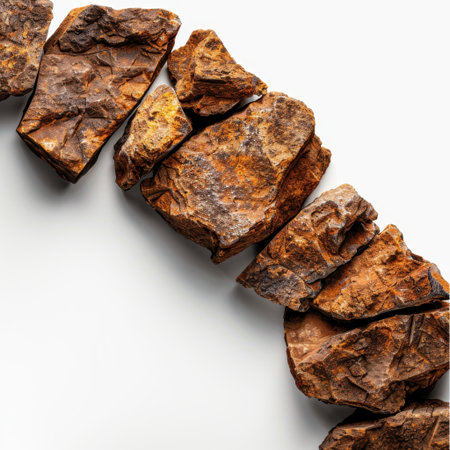 A close-up view of rustic rocks showcasing diverse textures and hues. Perfect for use in nature-themed projects or as a background for creative designs.の素材