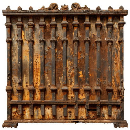 A rustic vintage radiator showcasing intricate designs and a weathered patina, perfect for adding an industrial touch and historical vibe to any interior space.の素材