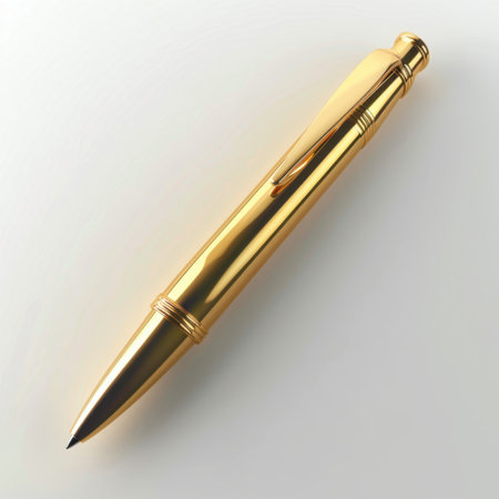 Capture the essence of sophistication with this elegant gold pen, perfect for professional writing and as a luxurious gift for any occasion.の素材