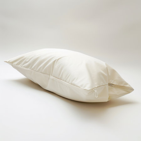 A soft white pillow resting on a neutral backdrop, perfect for enhancing comfort and style. Ideal for any home, this pillow invites relaxation and restful sleep.の素材