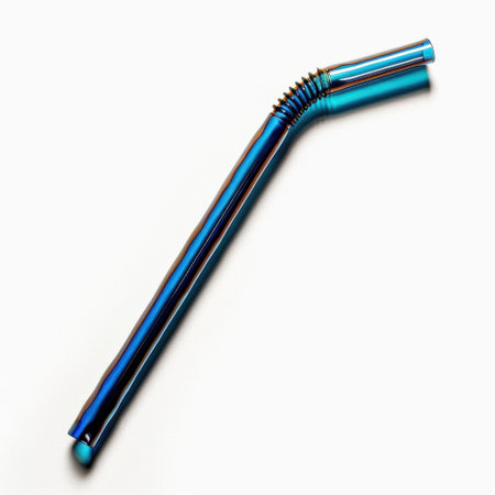 A vibrant and stylish reusable drink straw made of metal, perfect for adding a touch of elegance to any beverage and promoting sustainable living in everyday use.の素材