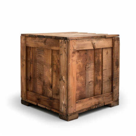 This rustic wooden crate offers a versatile storage solution or decorative piece. Ideal for photography backdrops, home decor, and rustic design projects.の素材