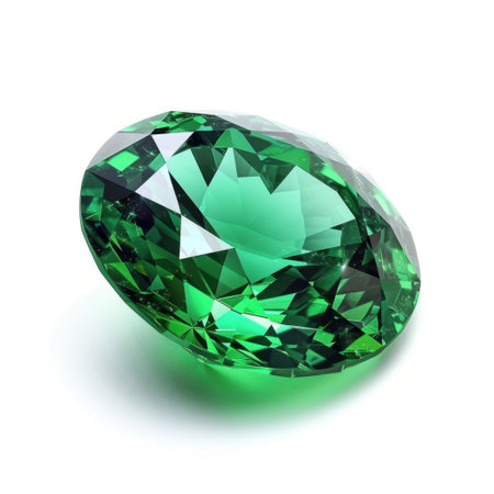 A breathtaking green gemstone showcasing intricate cutting patterns and vibrant colors, perfect for jewelry design or luxury themed creations. Ideal for artistic projects.の素材