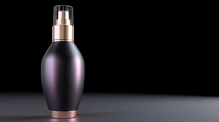 This image features an elegant cosmetic bottle design with a stylish finish, perfect for representing beauty and skincare products in marketing materials.の素材