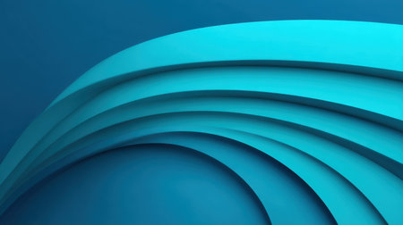 Vibrant abstract design featuring smooth curves in rich blue and cyan tones. Ideal for backgrounds, digital projects, and creative design elements.の素材