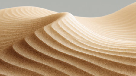 This image showcases the gentle curves and intricate patterns of sand dunes in warm tones, evoking a sense of tranquility and natural beauty in any setting.の素材