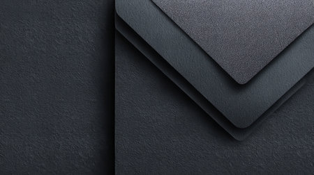 This elegant dark textured background features layered geometric shapes in black tones, perfect for stylish design projects and modern art applications.の素材