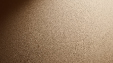 A close-up view of a textured beige wall surface illuminated by soft lighting, ideal for background use in design projects, photography, and decor applications.の素材