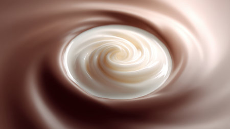 A captivating swirl of creamy texture in soft beige tones creates an elegant and fluid motion. This abstract image offers a smooth aesthetic for various design projects or backgrounds.の素材