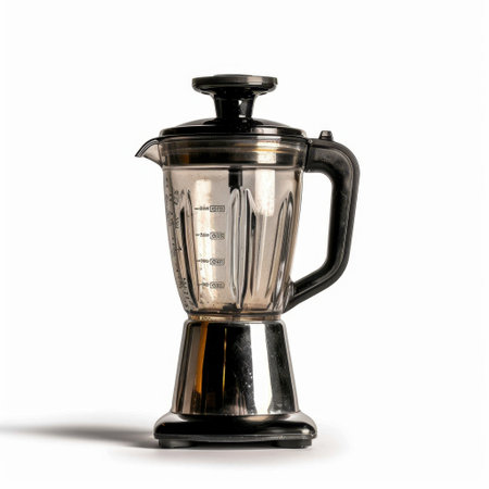 Discover a stylish kitchen blender with a transparent pitcher and sleek black accents. Perfect for blending smoothies, soups, and various culinary tasks with ease.の素材