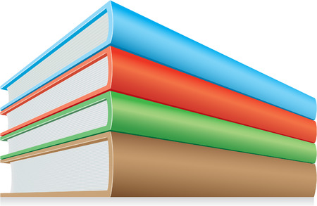 heap of books isolated on whiteのイラスト素材