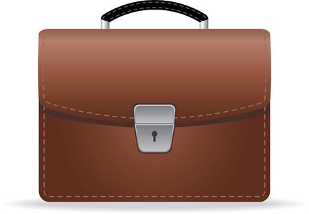 leather briefcase isolated on whiteのイラスト素材