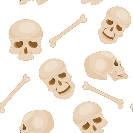 seamless pattern of human skullsのイラスト素材