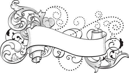 Scrolling banner isolated on whiteのイラスト素材