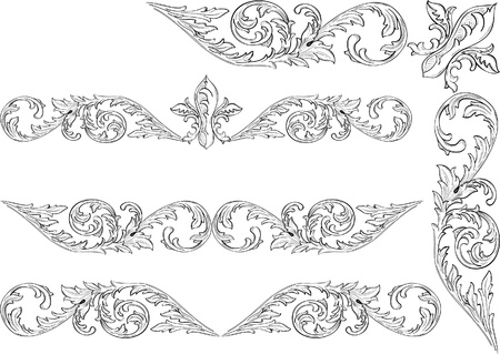 Baroque frame can use for postcardsのイラスト素材