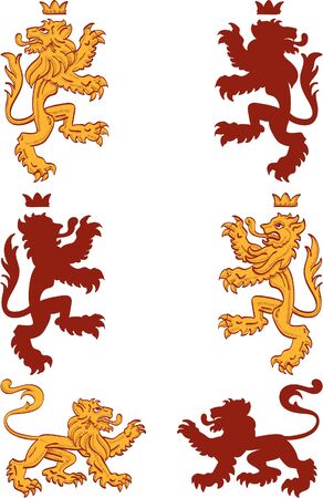 Great lions isolated on whiteのイラスト素材