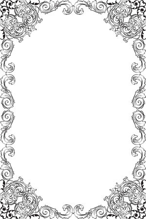 Baroque nice page is on whiteのイラスト素材